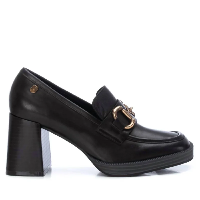 Women's Premium Leather Tassel Loafers in Dark Brown for a Classic Office Look Women's Premium Leather Tassel Loafers in Dark Brown for a Classic Office Look Women's Leather Heeled Loafers In Black
