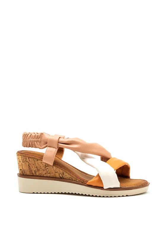 Women's Sandals with a Glitter - Coated Strap in Gold for a Sparkly Summer Outfit Women's Sandals with a Glitter - Coated Strap in Gold for a Sparkly Summer Outfit Women's Sandals with a Glitter - Coated Strap in Gold for a Sparkly Summer Outfit Zanni & Co. Halch Criss Cross Wedged Sandals, Pink