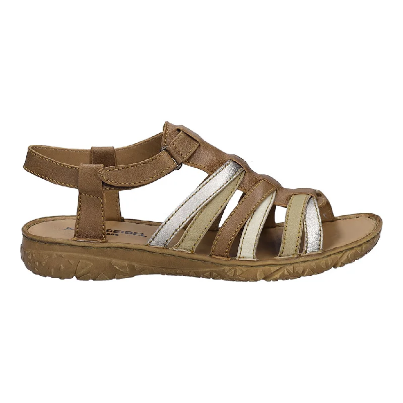 Women's Flat Slide Sandals with a Memory Foam Insole in White for All - Day Comfort Women's Flat Slide Sandals with a Memory Foam Insole in White for All - Day Comfort Women's Flat Slide Sandals with a Memory Foam Insole in White for All - Day Comfort Josef Seibel 74102 159 352 Ivy 02 Castagne-multi