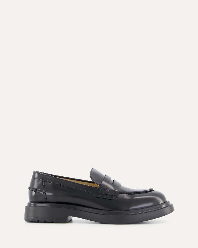 Women's Cashmere - Lined Loafers in Burgundy for Warmth in Winter Women's Cashmere - Lined Loafers in Burgundy for Warmth in Winter JARVIS LOAFERS BLACK LEATHER