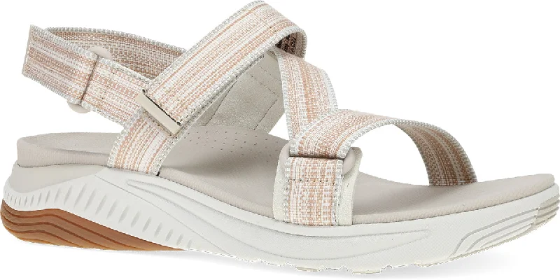 Women's Flat Slide Sandals with a Memory Foam Insole in White for All - Day Comfort Women's Flat Slide Sandals with a Memory Foam Insole in White for All - Day Comfort Women's Flat Slide Sandals with a Memory Foam Insole in White for All - Day Comfort Rayna - Taupe Multi