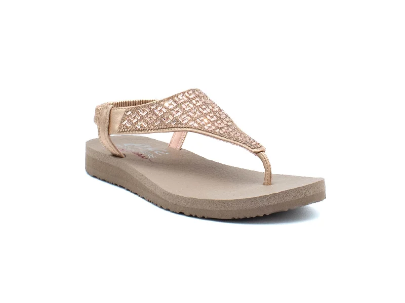 Women's Flat Slide Sandals with a Memory Foam Insole in White for All - Day Comfort Women's Flat Slide Sandals with a Memory Foam Insole in White for All - Day Comfort Women's Flat Slide Sandals with a Memory Foam Insole in White for All - Day Comfort SKECHERS Cali® Meditation - Sweet Rock