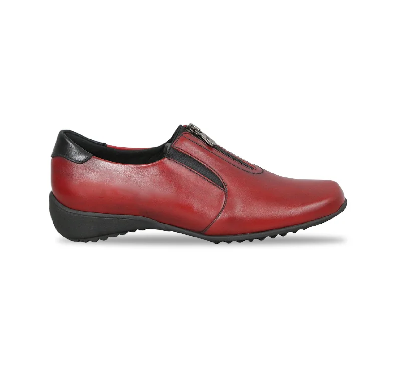 Women's Geometric - Patterned Loafers in Multicolor for a Fashion - Forward Look BERKLEY - RED LEATHER Women's Geometric - Patterned Loafers in Multicolor for a Fashion - Forward Look BERKLEY - RED LEATHER