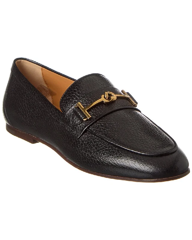 Women's Tassel - Trimmed Loafers with a Low Heel in Olive Green for a Trendy Twist TOD’s Double T Leather Loafer Women's Tassel - Trimmed Loafers with a Low Heel in Olive Green for a Trendy Twist TOD’s Double T Leather Loafer