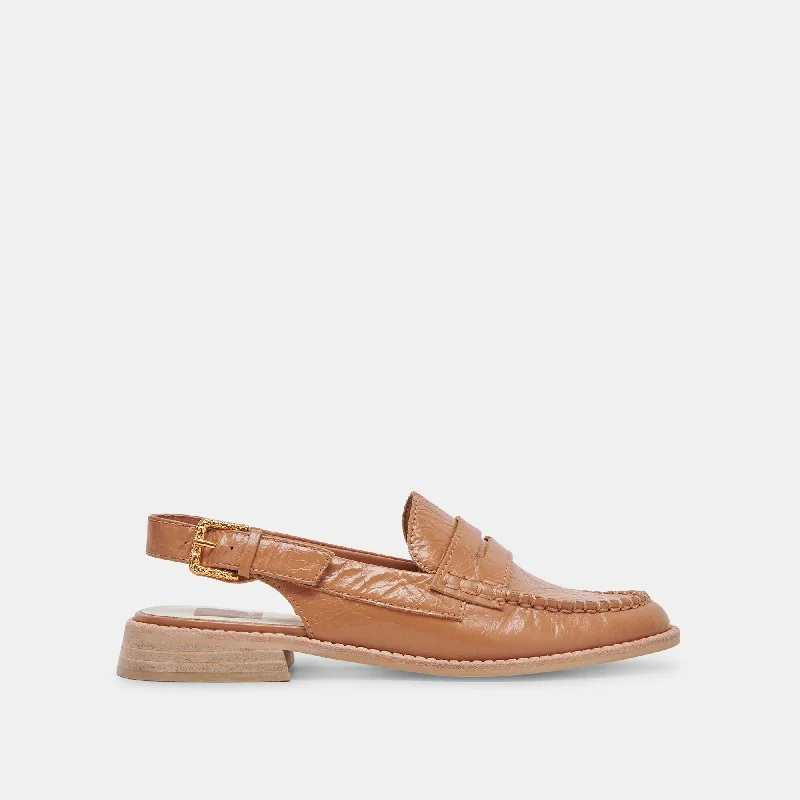 Women's Fur - Lined Loafers in Tan for a Cozy Winter Option Women's Fur - Lined Loafers in Tan for a Cozy Winter Option HARDI LOAFERS TAN CRINKLE PATENT