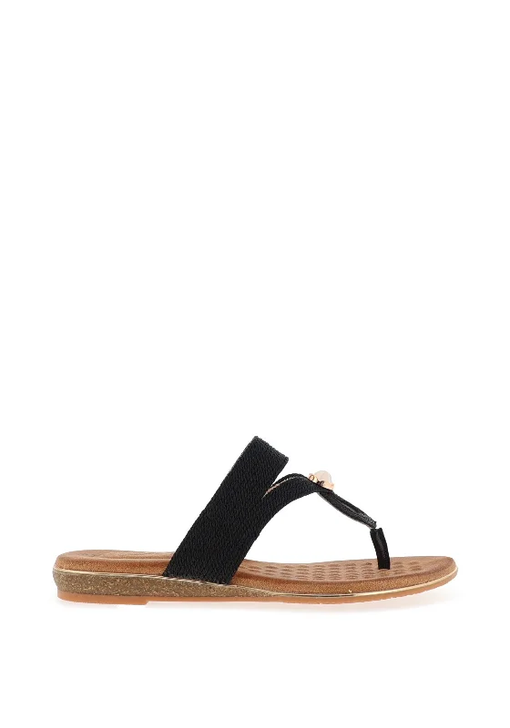 Women's Thong Sandals with a Beaded Design in Multicolor for a Beachy Aesthetic Women's Thong Sandals with a Beaded Design in Multicolor for a Beachy Aesthetic Women's Thong Sandals with a Beaded Design in Multicolor for a Beachy Aesthetic Lunar Ezra Woven Toe Post Sandals, Black