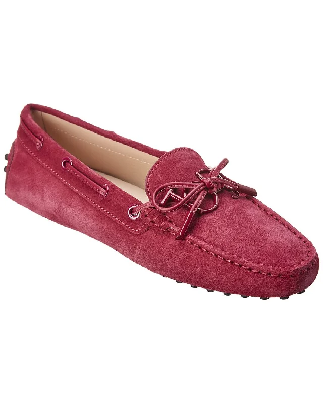 Women's Tassel - Trimmed Loafers with a Low Heel in Olive Green for a Trendy Twist TOD’s Logo Gommino Suede Moccasin Women's Tassel - Trimmed Loafers with a Low Heel in Olive Green for a Trendy Twist TOD’s Logo Gommino Suede Moccasin