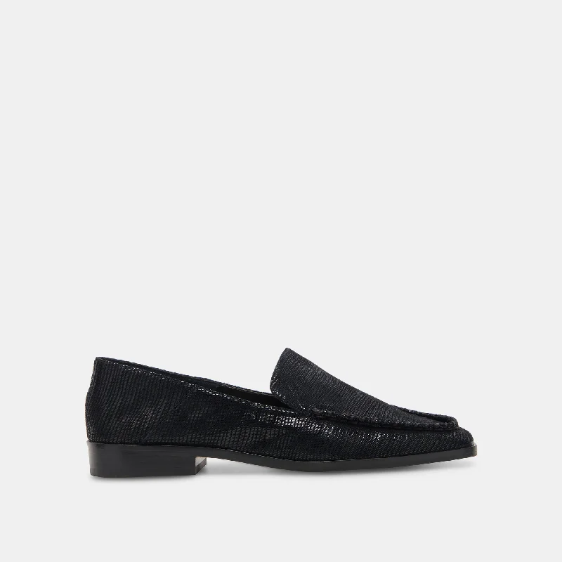 Women's Premium Leather Tassel Loafers in Dark Brown for a Classic Office Look BENY FLATS ONYX EMBOSSED LEATHER