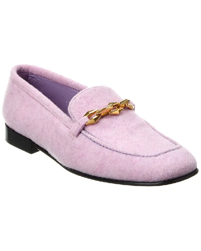 Women's Tassel - Trimmed Loafers with a Low Heel in Olive Green for a Trendy Twist Jimmy Choo Diamond Tilda Flannel Loafer