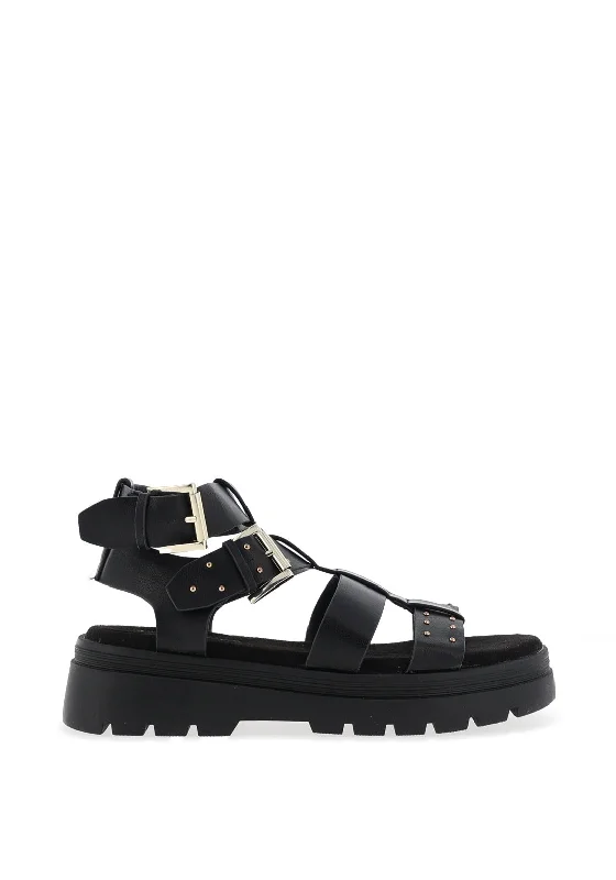 Women's Leather - Strapped Sandals with a Braided Detail in Brown for a Rustic Appeal Women's Leather - Strapped Sandals with a Braided Detail in Brown for a Rustic Appeal Women's Leather - Strapped Sandals with a Braided Detail in Brown for a Rustic Appeal Sprox Studded Strappy Chunky Sandals, Black