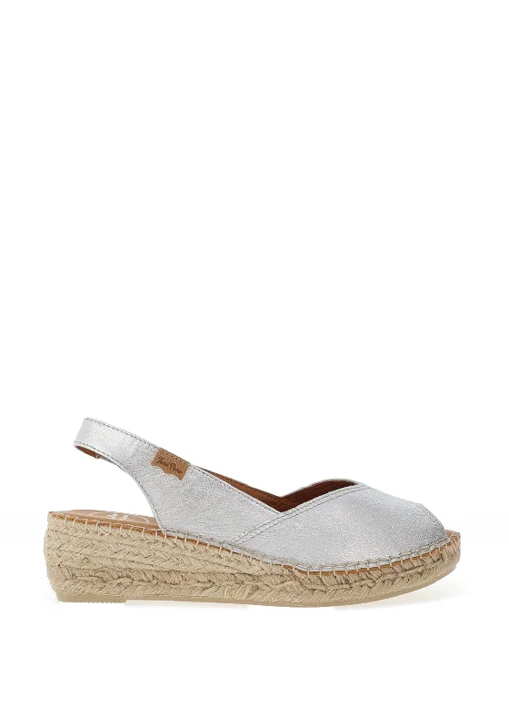 Women's Leather - Strapped Sandals with a Braided Detail in Brown for a Rustic Appeal Women's Leather - Strapped Sandals with a Braided Detail in Brown for a Rustic Appeal Women's Leather - Strapped Sandals with a Braided Detail in Brown for a Rustic Appeal Toni Pons Bernia Leather Espadrille Wedge Sandals, Silver