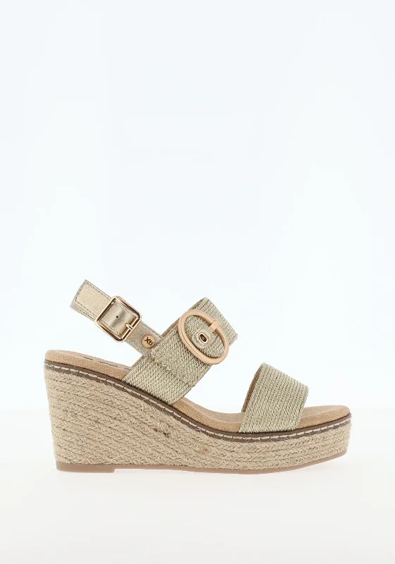 Women's Leather - Strapped Sandals with a Braided Detail in Brown for a Rustic Appeal Women's Leather - Strapped Sandals with a Braided Detail in Brown for a Rustic Appeal Women's Leather - Strapped Sandals with a Braided Detail in Brown for a Rustic Appeal Xti Woven Strap Wedge Sandals, Gold