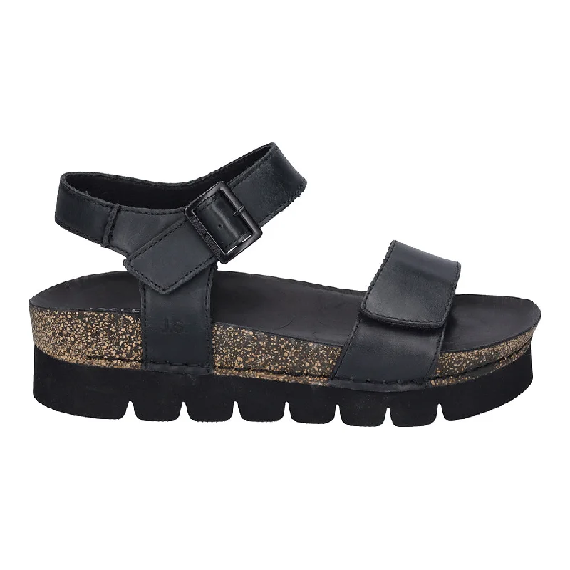 Women's Flat Slide Sandals with a Memory Foam Insole in White for All - Day Comfort Women's Flat Slide Sandals with a Memory Foam Insole in White for All - Day Comfort Women's Flat Slide Sandals with a Memory Foam Insole in White for All - Day Comfort Josef Seibel 66703 815 100 Alice 03 Schwarz