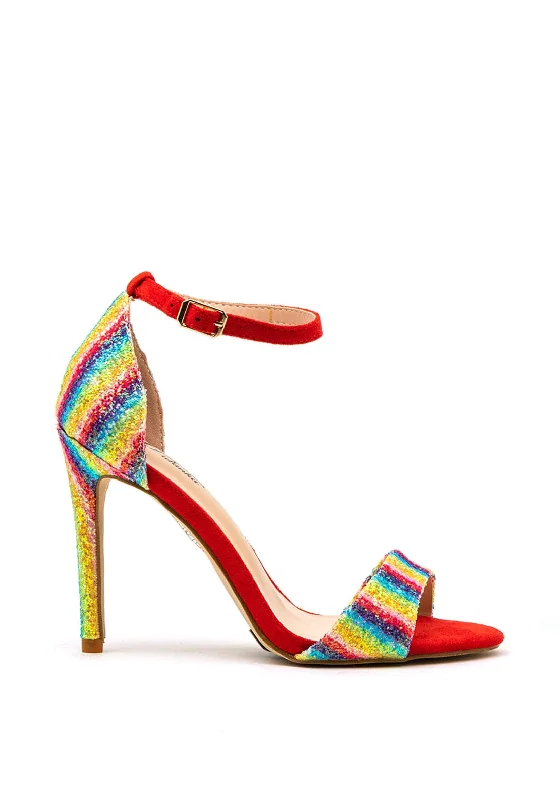 Women's Leather - Strapped Sandals with a Braided Detail in Brown for a Rustic Appeal Women's Leather - Strapped Sandals with a Braided Detail in Brown for a Rustic Appeal Women's Leather - Strapped Sandals with a Braided Detail in Brown for a Rustic Appeal Zen Collection Rainbow Striped Glitter Heeled Sandals, Red