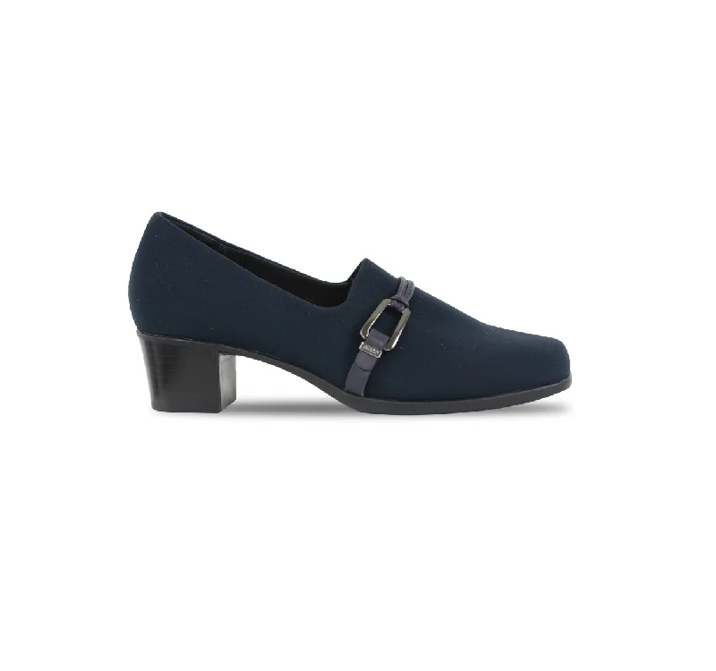 Women's Cashmere - Lined Loafers in Burgundy for Warmth in Winter CINDI II-NAVY COMBO