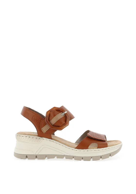Women's Sandals with a Glitter - Coated Strap in Gold for a Sparkly Summer Outfit Women's Sandals with a Glitter - Coated Strap in Gold for a Sparkly Summer Outfit Women's Sandals with a Glitter - Coated Strap in Gold for a Sparkly Summer Outfit Rieker Faux Buckle Velcro Strap Wedge Sandals, Tan