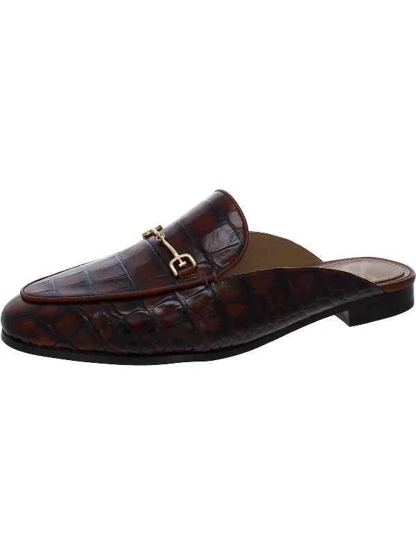 brown croc patent leather