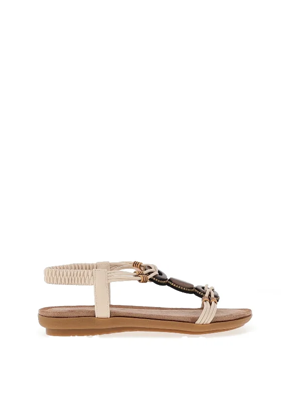 Women's Leather - Strapped Sandals with a Braided Detail in Brown for a Rustic Appeal Women's Leather - Strapped Sandals with a Braided Detail in Brown for a Rustic Appeal Women's Leather - Strapped Sandals with a Braided Detail in Brown for a Rustic Appeal Lunar Adele Boho Sandals, Off White