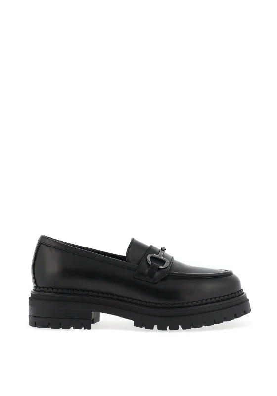 Women's Bow - Embellished Loafers in Red for a Feminine Touch Women's Bow - Embellished Loafers in Red for a Feminine Touch Nero Giardini Leather Platform Loafers, Black