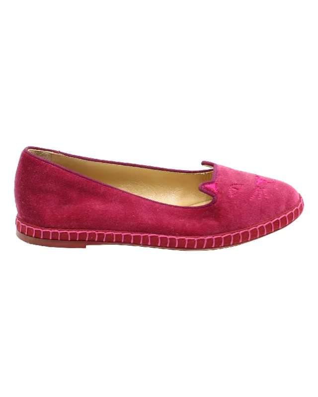 Women's Glitter - Embellished Loafers in Silver for a Sparkly Party Look Charlotte Olympia Kitty Espadrilles in Raspberry Red Velvet Women's Glitter - Embellished Loafers in Silver for a Sparkly Party Look Charlotte Olympia Kitty Espadrilles in Raspberry Red Velvet