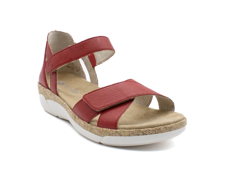 Women's Ankle - Strap Sandals with a Block Heel in Red for a Sophisticated Style Women's Ankle - Strap Sandals with a Block Heel in Red for a Sophisticated Style Women's Ankle - Strap Sandals with a Block Heel in Red for a Sophisticated Style REMONTE R6859