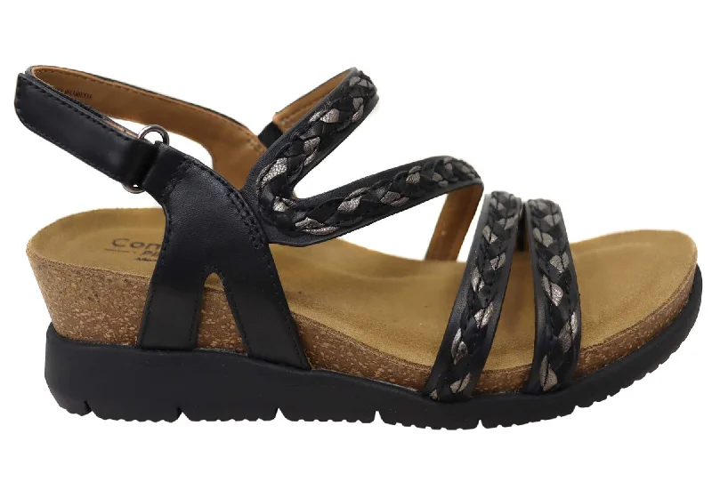 Women's Leather - Strapped Sandals with a Braided Detail in Brown for a Rustic Appeal Women's Leather - Strapped Sandals with a Braided Detail in Brown for a Rustic Appeal Women's Leather - Strapped Sandals with a Braided Detail in Brown for a Rustic Appeal Comfortiva Silvia Womens Comfort Footbed Wide Fit Leather Sandals