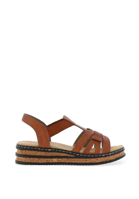 Women's Cork - Soled Espadrille Sandals with a Rope - Trimmed Upper in Navy for a Summer Vibe Women's Cork - Soled Espadrille Sandals with a Rope - Trimmed Upper in Navy for a Summer Vibe Women's Cork - Soled Espadrille Sandals with a Rope - Trimmed Upper in Navy for a Summer Vibe Rieker Strappy Lightweight Sandals, Tan