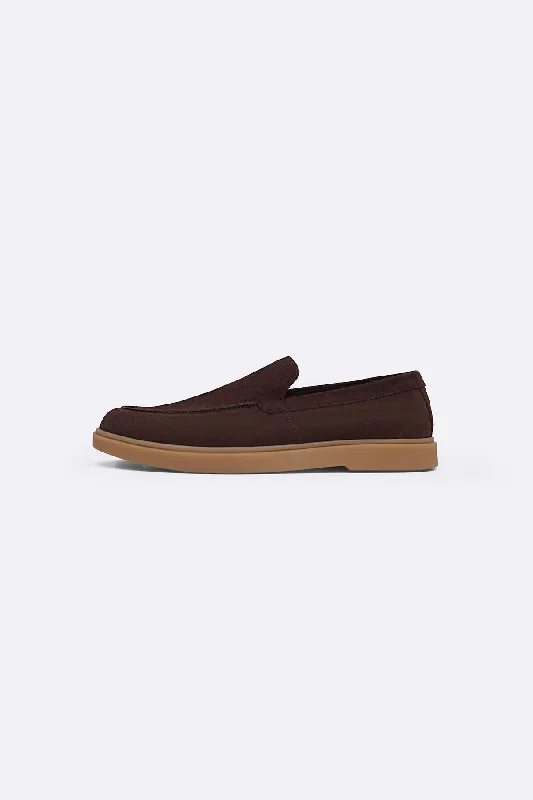 Women's Premium Leather Tassel Loafers in Dark Brown for a Classic Office Look Women's Premium Leather Tassel Loafers in Dark Brown for a Classic Office Look SUEDE LEATHER SLIP-ON LOAFERS