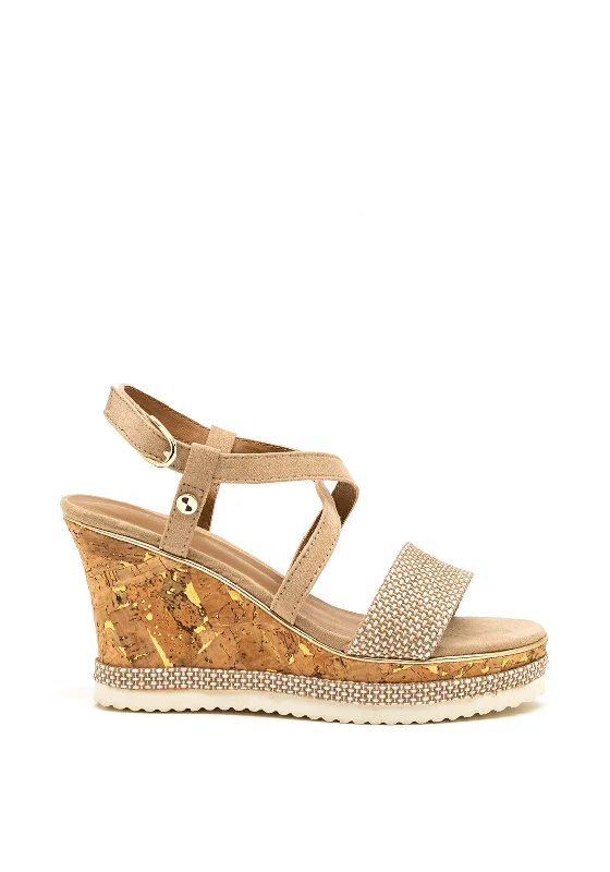 Women's Leather - Strapped Sandals with a Braided Detail in Brown for a Rustic Appeal Women's Leather - Strapped Sandals with a Braided Detail in Brown for a Rustic Appeal Women's Leather - Strapped Sandals with a Braided Detail in Brown for a Rustic Appeal Sprox Strappy Cork Wedge Sandals, Taupe