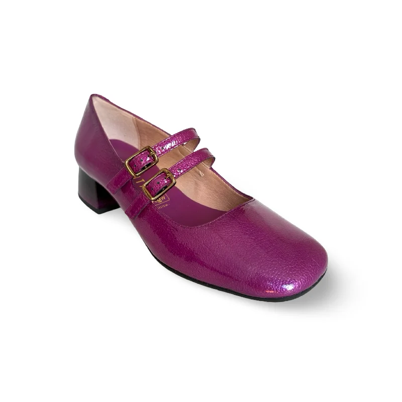 Women's Cashmere - Lined Loafers in Burgundy for Warmth in Winter HI242989 Manila Magenta Double Straps Women's Cashmere - Lined Loafers in Burgundy for Warmth in Winter HI242989 Manila Magenta Double Straps
