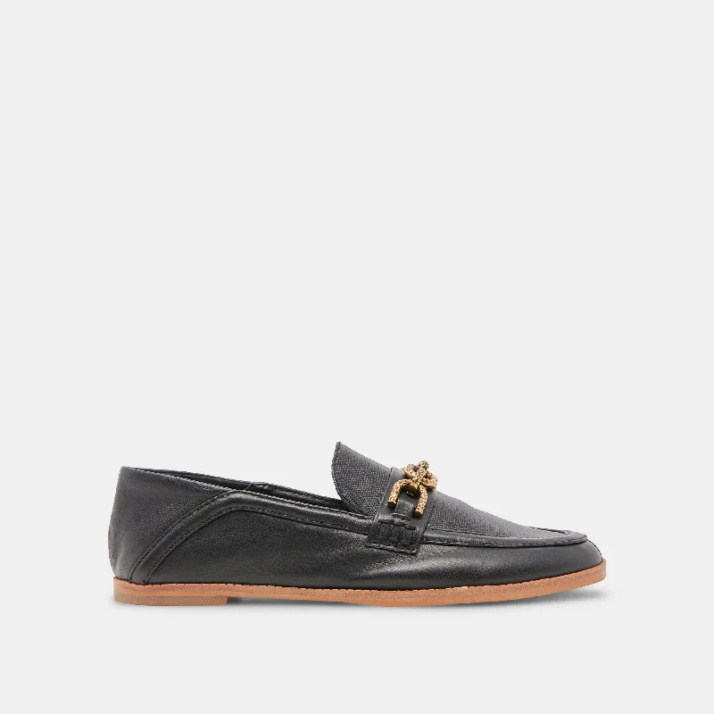 Women's Bow - Embellished Loafers in Red for a Feminine Touch REIGN FLATS BLACK LEATHER Women's Bow - Embellished Loafers in Red for a Feminine Touch REIGN FLATS BLACK LEATHER
