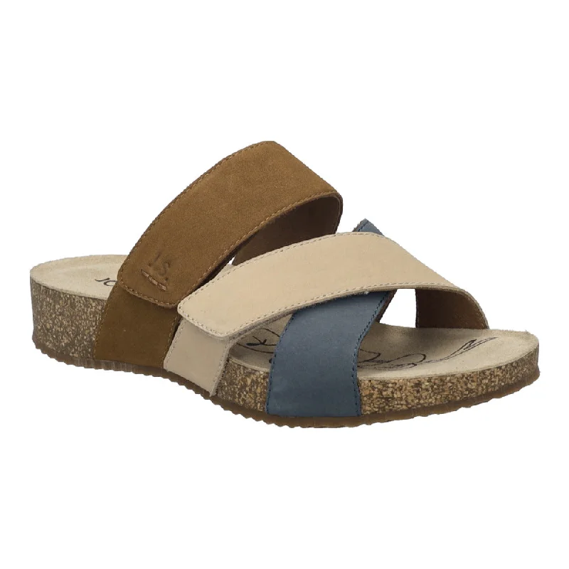 Women's Cork - Soled Espadrille Sandals with a Rope - Trimmed Upper in Navy for a Summer Vibe Women's Cork - Soled Espadrille Sandals with a Rope - Trimmed Upper in Navy for a Summer Vibe Women's Cork - Soled Espadrille Sandals with a Rope - Trimmed Upper in Navy for a Summer Vibe Josef Seibel 78584 380 517 Tonga 84 Azure-multi