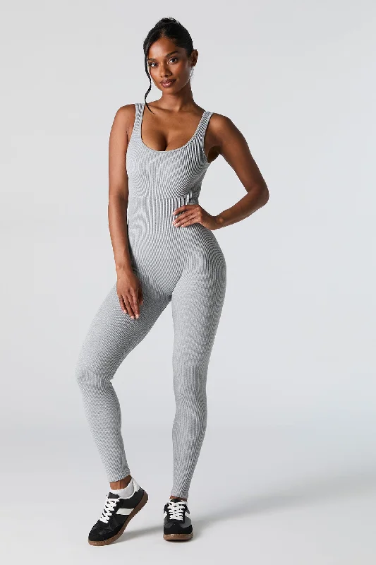 Active Seamless Ribbed Sleeveless Jumpsuit