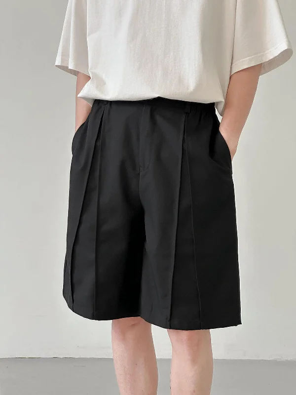 Elastic Waist Pleated Shorts