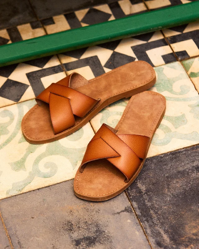 Women's Leather - Strapped Sandals with a Braided Detail in Brown for a Rustic AppealAndreya Sandals - Tan Women's Leather - Strapped Sandals with a Braided Detail in Brown for a Rustic AppealAndreya Sandals - Tan