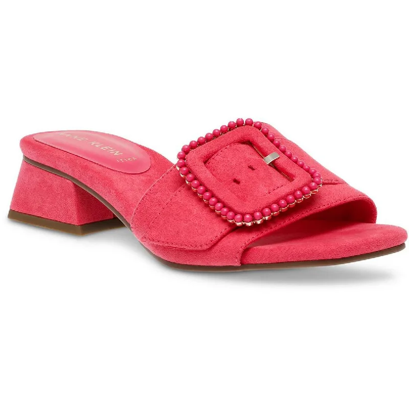 Plus Size Women's Wide - Width Platform Sandals in Black for Added Comfort and HeightAnne Klein Womens NESSA Faux Suede Mule Flatform Sandals Plus Size Women's Wide - Width Platform Sandals in Black for Added Comfort and HeightAnne Klein Womens NESSA Faux Suede Mule Flatform Sandals