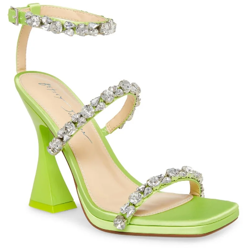 Elastic - Strap Women's Sandals with a Padded Toe in Teal for Easy On - and - OffBetsey Johnson Womens SB Perry Satin Jeweled Heels Elastic - Strap Women's Sandals with a Padded Toe in Teal for Easy On - and - OffBetsey Johnson Womens SB Perry Satin Jeweled Heels