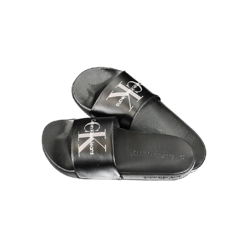 Women's Flat Slide Sandals with a Memory Foam Insole in White for All - Day ComfortCalvin Klein Polyester Women's Sandal Women's Flat Slide Sandals with a Memory Foam Insole in White for All - Day ComfortCalvin Klein Polyester Women's Sandal