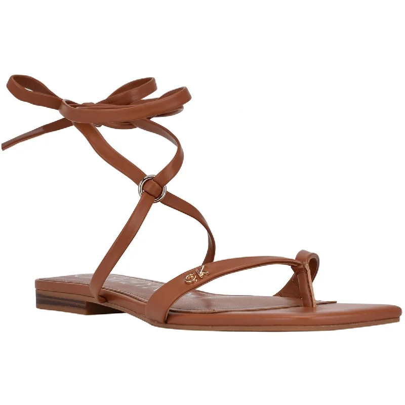 Women's Sandals with a Floral - Printed Upper in Pink for a Feminine Spring LookCalvin Klein Womens Minola Faux Leather Ankle Tie Thong Sandals Women's Sandals with a Floral - Printed Upper in Pink for a Feminine Spring LookCalvin Klein Womens Minola Faux Leather Ankle Tie Thong Sandals