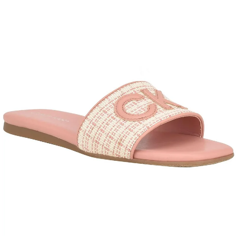 Women's Flat Slide Sandals with a Memory Foam Insole in White for All - Day ComfortCalvin Klein Womens Yides Logo Textured Slide Sandals Women's Flat Slide Sandals with a Memory Foam Insole in White for All - Day ComfortCalvin Klein Womens Yides Logo Textured Slide Sandals
