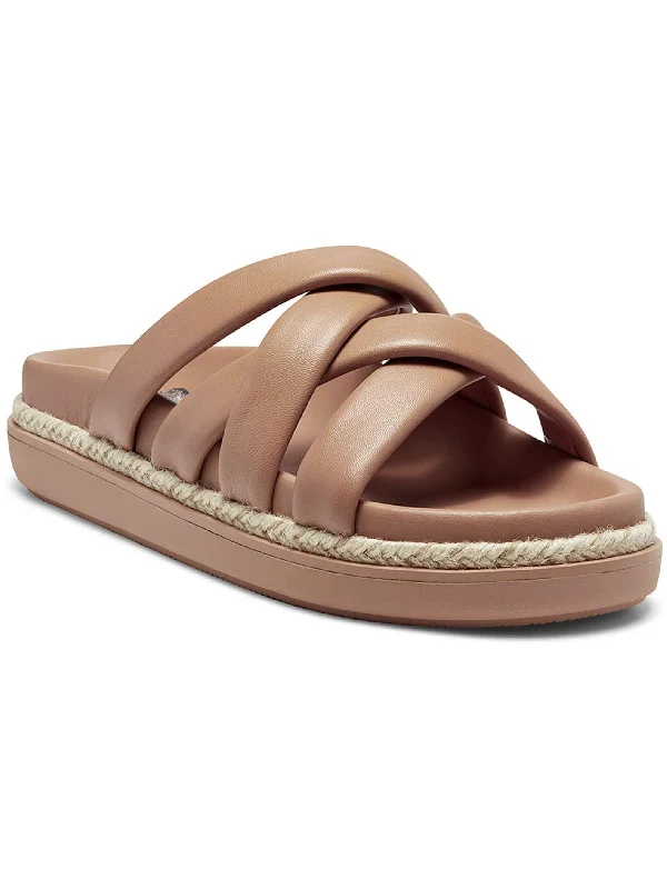 Women's Flat Slide Sandals with a Memory Foam Insole in White for All - Day ComfortChavelle Womens Leather Slides Footbed Sandals Women's Flat Slide Sandals with a Memory Foam Insole in White for All - Day ComfortChavelle Womens Leather Slides Footbed Sandals