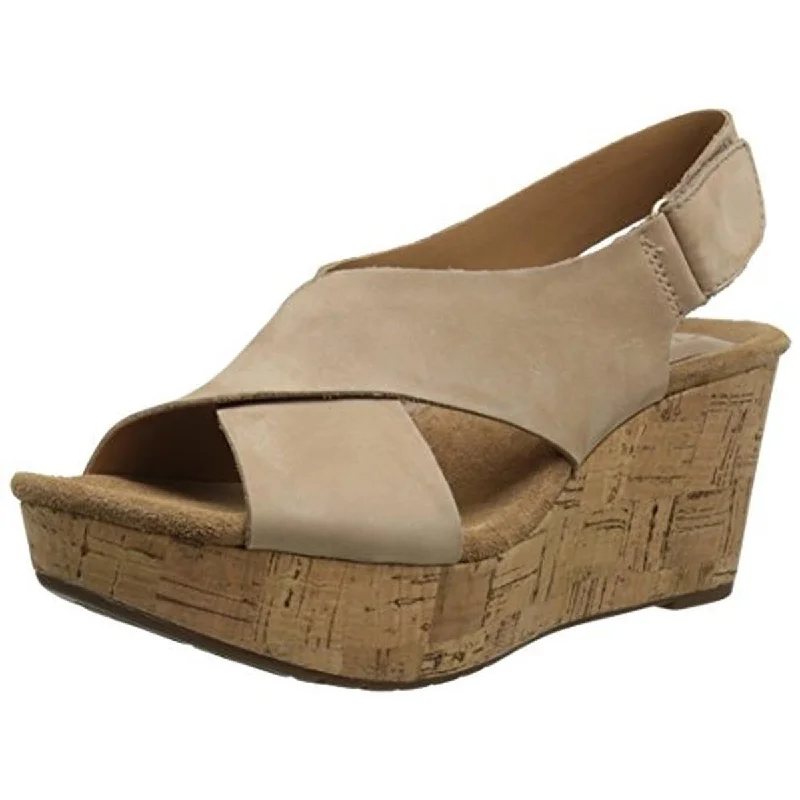 Women's Flat Slide Sandals with a Memory Foam Insole in White for All - Day ComfortClark Artisan Womens Caslynn Shae Faux Suede Criss-Cross Wedges Women's Flat Slide Sandals with a Memory Foam Insole in White for All - Day ComfortClark Artisan Womens Caslynn Shae Faux Suede Criss-Cross Wedges