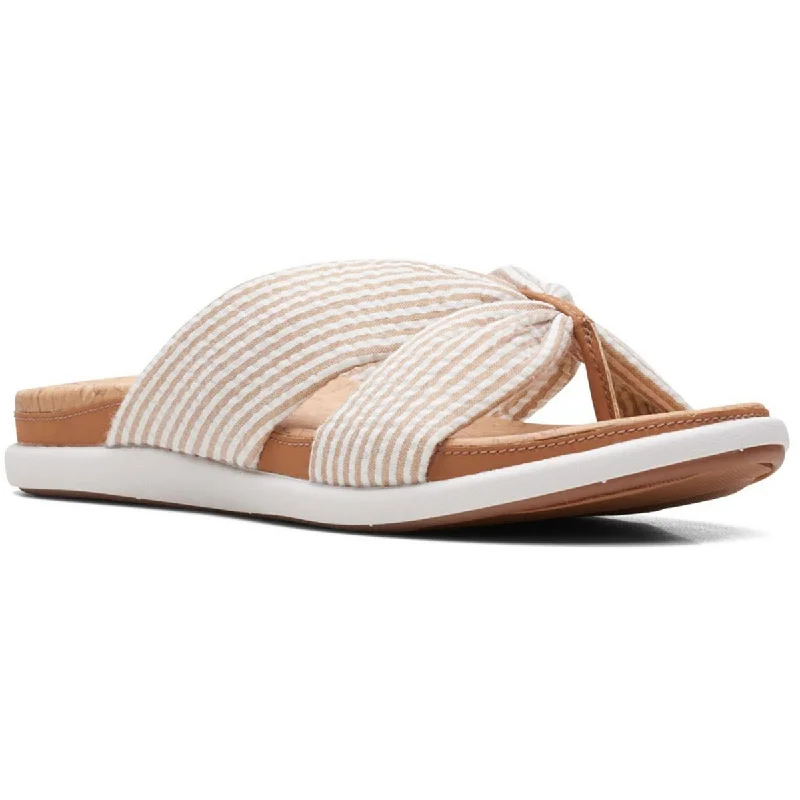 Women's Flat Slide Sandals with a Memory Foam Insole in White for All - Day ComfortClarks Womens Eliza Shore Slip On Slide Sandals Women's Flat Slide Sandals with a Memory Foam Insole in White for All - Day ComfortClarks Womens Eliza Shore Slip On Slide Sandals