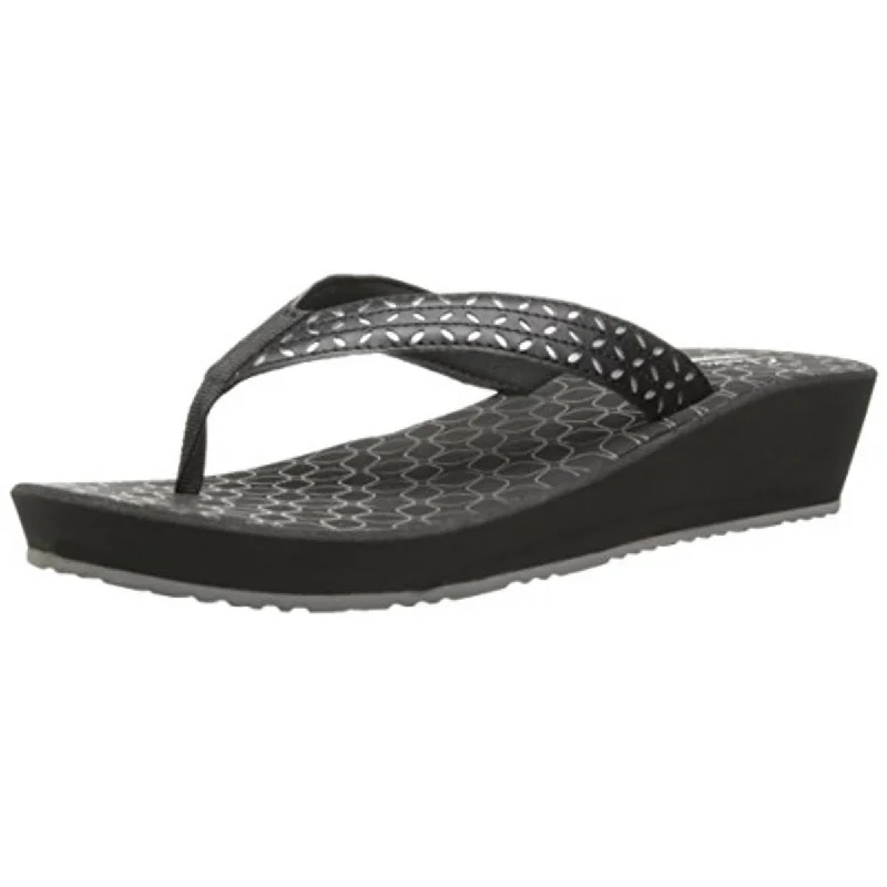Women's Rhinestone - Embellished Open - Toe Sandals in Silver for a Glamorous Party LookClarks Womens Liya Gander Wedge Metallic Flip-Flops Women's Rhinestone - Embellished Open - Toe Sandals in Silver for a Glamorous Party LookClarks Womens Liya Gander Wedge Metallic Flip-Flops