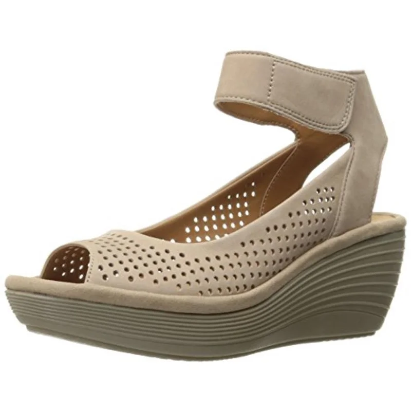Women's Leather - Strapped Sandals with a Braided Detail in Brown for a Rustic AppealClarks Womens Reedly Salene Nubuck Perforated Wedge Sandals Women's Leather - Strapped Sandals with a Braided Detail in Brown for a Rustic AppealClarks Womens Reedly Salene Nubuck Perforated Wedge Sandals