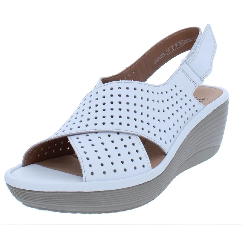 Women's Sandals with a Wedge Heel and a Tassel Detail in Orange for a Trendy LookClarks Womens Reedly Variel Perforated Slingback Wedge Sandals Women's Sandals with a Wedge Heel and a Tassel Detail in Orange for a Trendy LookClarks Womens Reedly Variel Perforated Slingback Wedge Sandals