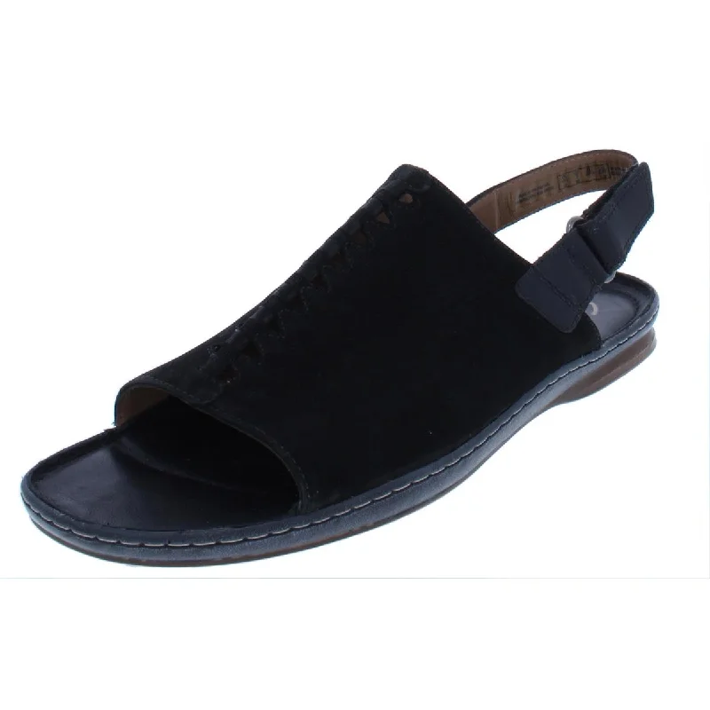 Elastic - Strap Women's Sandals with a Padded Toe in Teal for Easy On - and - OffClarks Womens Sarla Forte Nubuck Open Toe Flat Sandals Elastic - Strap Women's Sandals with a Padded Toe in Teal for Easy On - and - OffClarks Womens Sarla Forte Nubuck Open Toe Flat Sandals