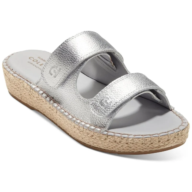 Women's Flat Slide Sandals with a Memory Foam Insole in White for All - Day ComfortCole Haan Womens CLOUDESPADRILLE Faux Leather Slip On Slide Sandals Women's Flat Slide Sandals with a Memory Foam Insole in White for All - Day ComfortCole Haan Womens CLOUDESPADRILLE Faux Leather Slip On Slide Sandals