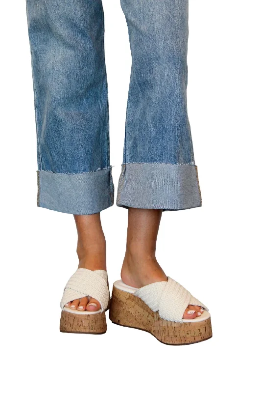 Waterproof Women's Rubber Beach Sandals with Arch Support in Blue for Water ActivitiesCrossover Cork Heel Sandal In Cream Waterproof Women's Rubber Beach Sandals with Arch Support in Blue for Water ActivitiesCrossover Cork Heel Sandal In Cream