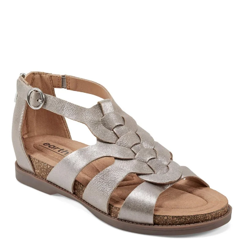 Women's Sandals with a Floral - Printed Upper in Pink for a Feminine Spring LookEarth Womens DALE Leather Ankle Zipper Flatform Sandals Women's Sandals with a Floral - Printed Upper in Pink for a Feminine Spring LookEarth Womens DALE Leather Ankle Zipper Flatform Sandals
